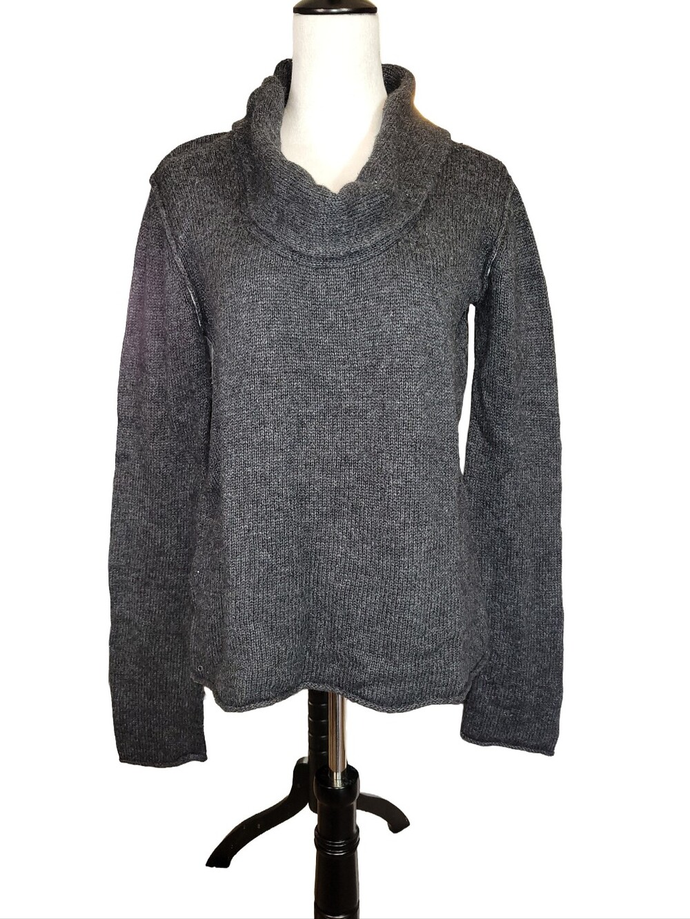 Ladies Converse One Charcoal Gray Cowl Neck Knit Sweater Size XL
